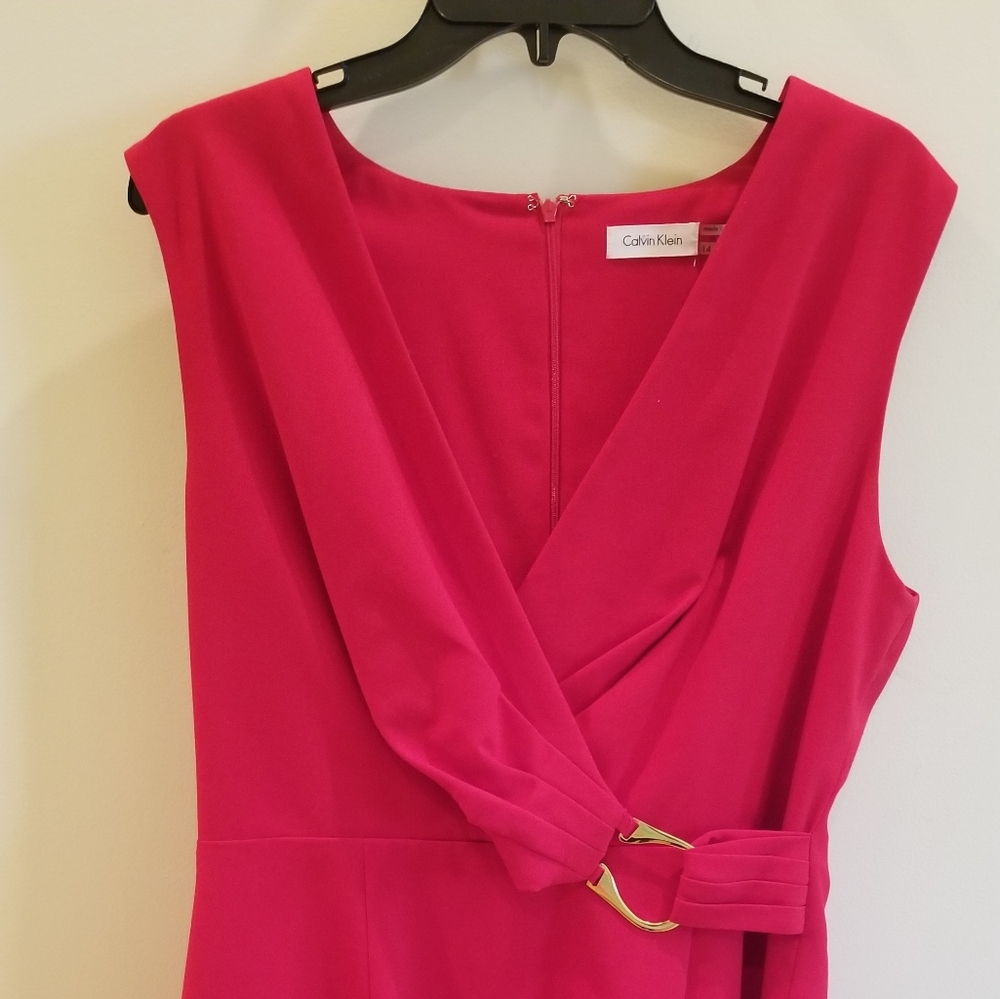 Red Calvin Klein Shift Dress
